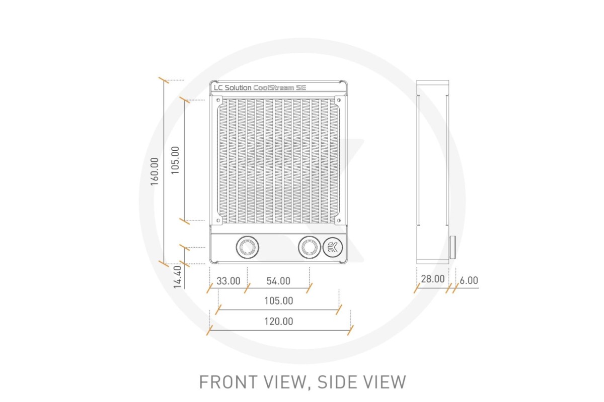 EK-CoolStream SE 120 (Slim Single) CUSTOM SIVI SOGUTMA RADYATÖRÜ