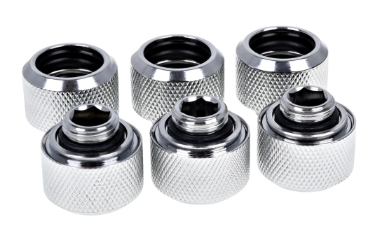 Alphacool 16mm Hard Tube screw-on nozzle G1/4 Chrome 6 adet