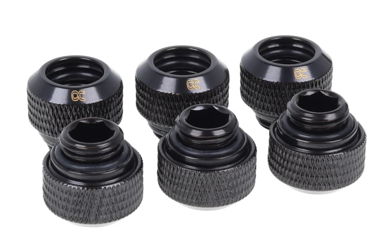 Alphacool Eiszapfen 12mm HardTube compression fitting G1/4 BLACK