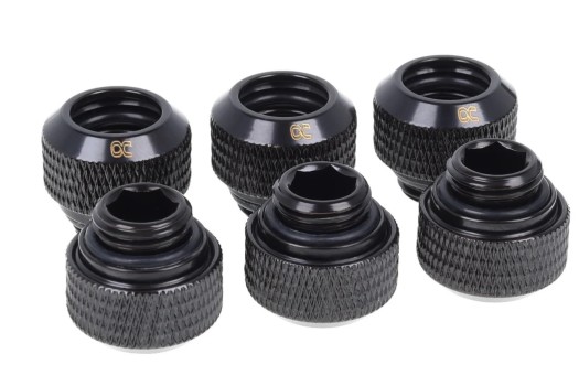 Alphacool Eiszapfen 12mm HardTube compression fitting G1/4 BLACK