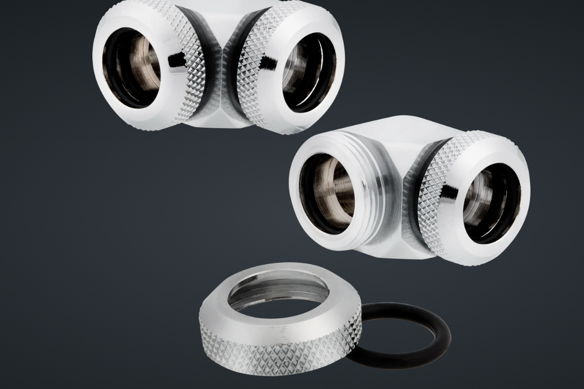Hydro X Series XF Hardline 90° 12mm OD Fitting Twin Pack Chrome