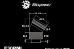 Bitspower Beyaz Enhance Rotary G1/4 30 Degree Multi Link Adapter