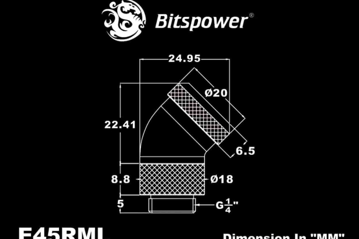 Bitspower Rotary G1/4" 60 Multi-Link Adapter For OD 12MM