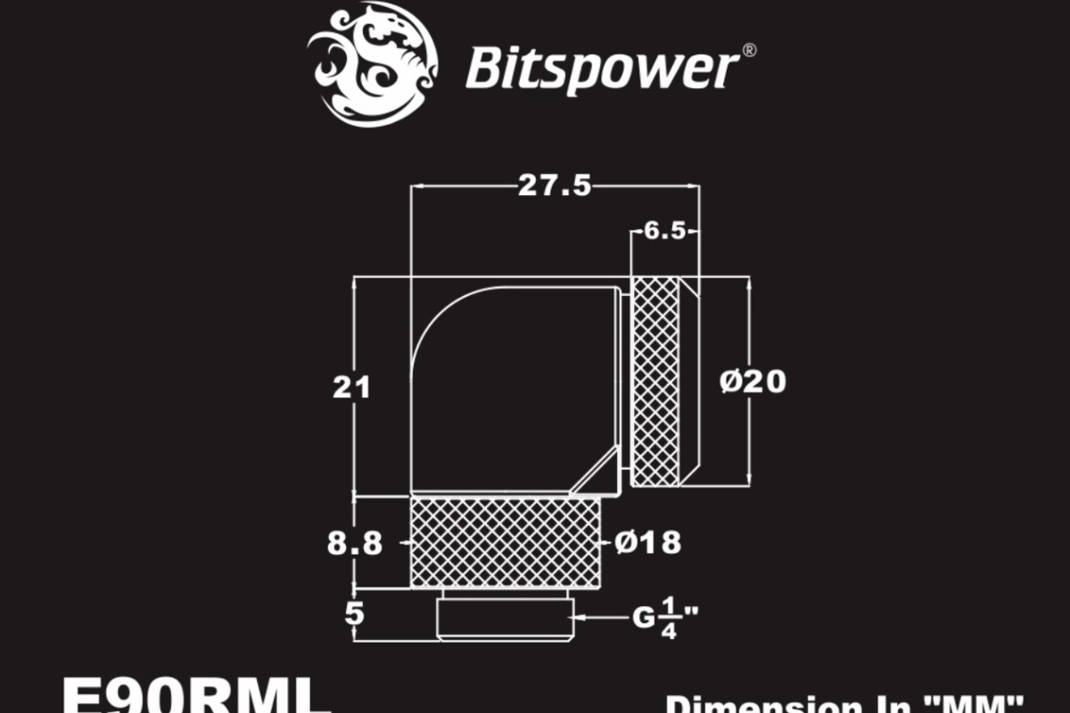 Bitspower Beyaz G1/4 90 Derece Multi Link 12mm Custom SIVI Rekor