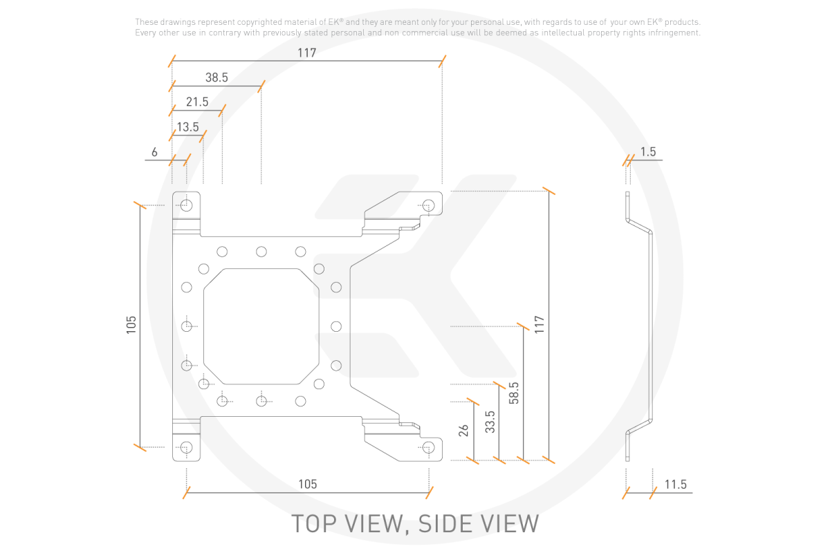 EK-Loop Uni Pump Reservoir Bracket - 120mm