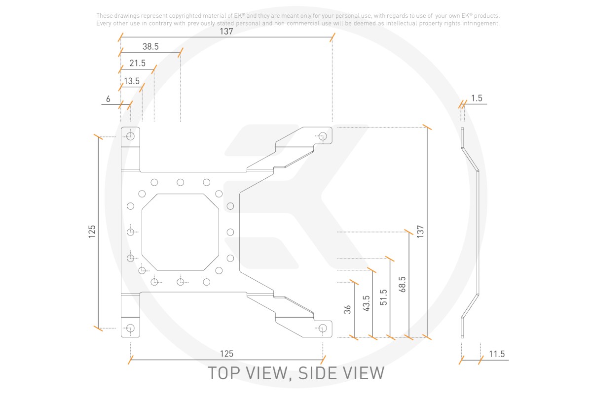 EK-Loop Uni Pump Reservoir Bracket - 140mm