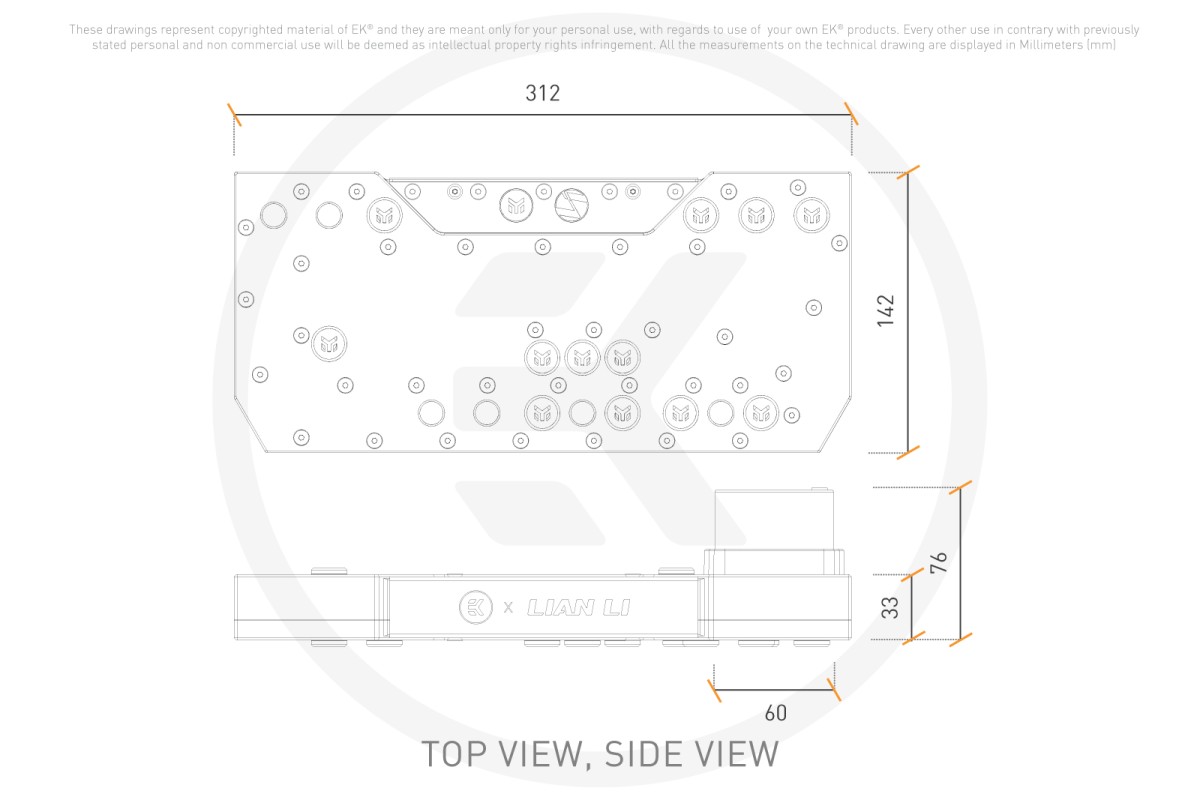 EK-Mana G2 PC-O11D EVO D5 Distribution Plate