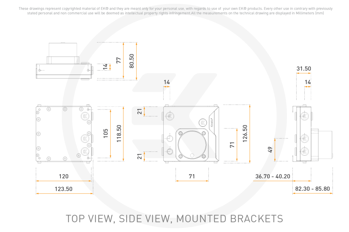 EK-Quantum Kinetic³ FLT 120 D5 PWM D-RGB - Plex...