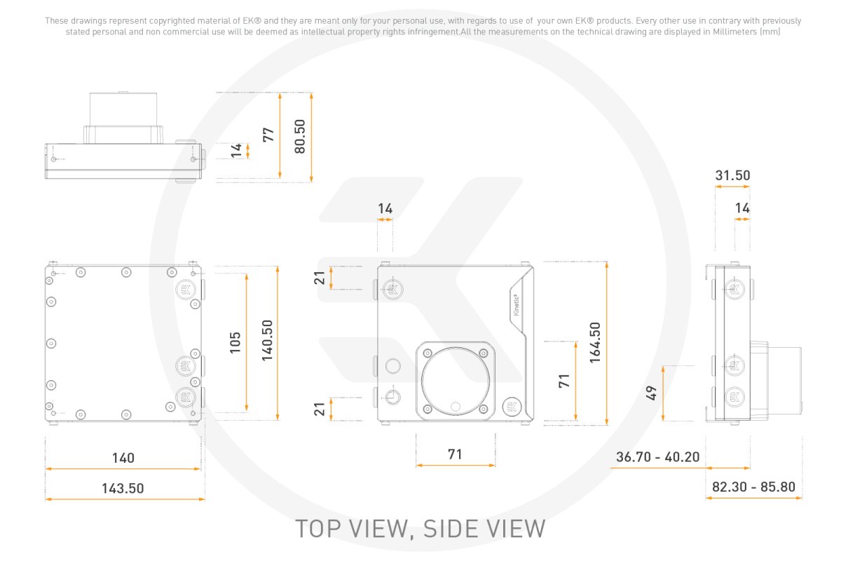 EK-Quantum Kinetic³ FLT 140 D5 PWM D-RGB - Plex...