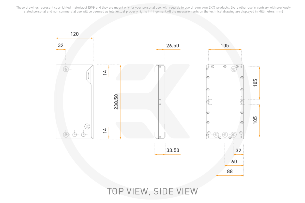 EK-Quantum Volume³ FLT 240 D-RGB - Plexi