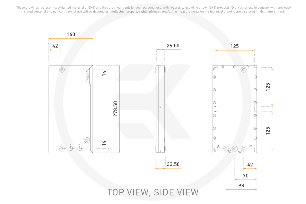 EK-Quantum Volume³ FLT 280 D-RGB - Plexi