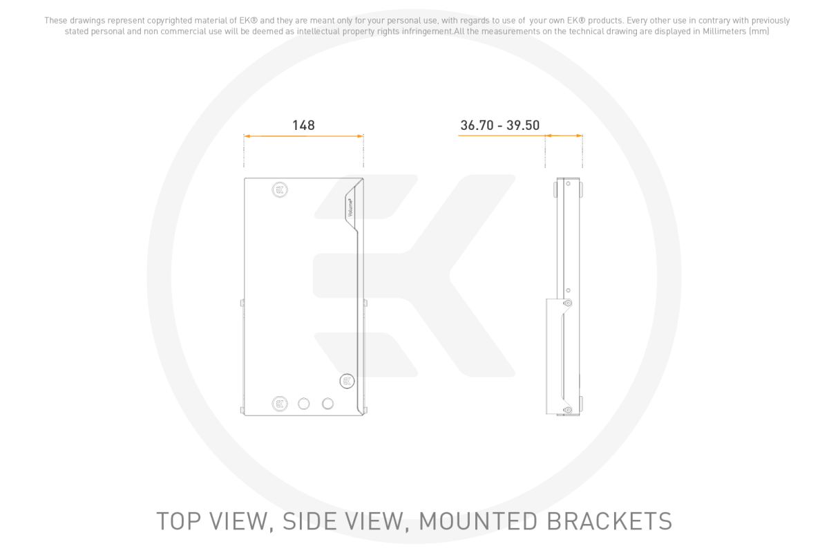 EK-Quantum Volume³ FLT 280 D-RGB - Plexi
