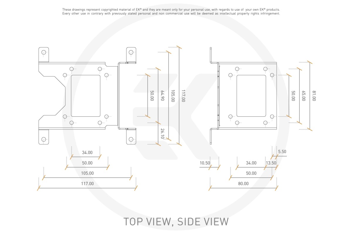 EK-Loop Uni Pump Reservoir Vertical Bracket - 12...