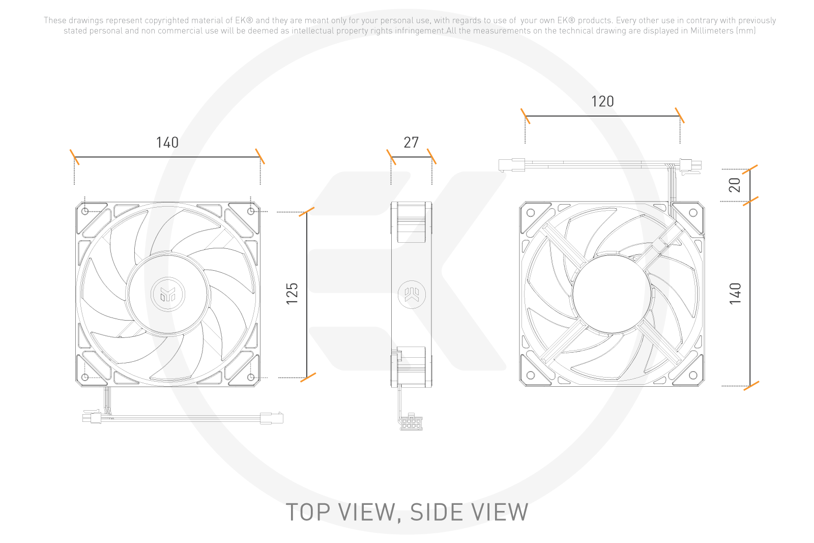 High performance 140mm radiator fan EK-Loop FPT 140 High performance 140mm radiator fan EK-Loop FPT 140