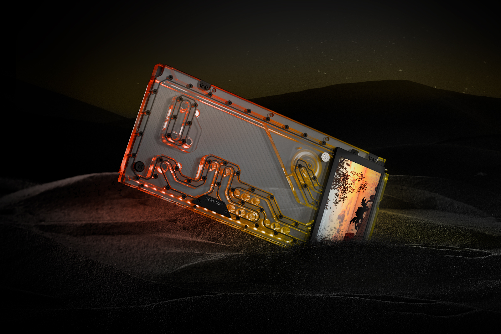 Lian Li O11D XL distro plate EK Quantum Reflection² Screen Edition