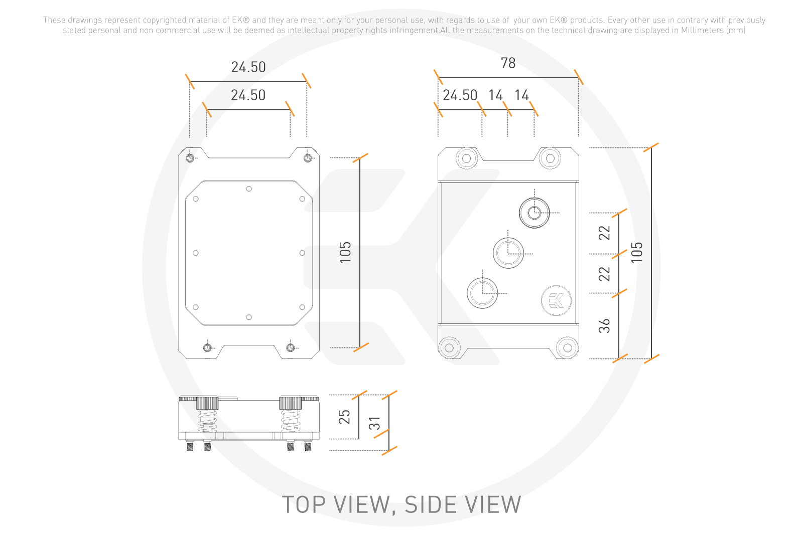 EK-pro CPU water block for sTR, SP3, AMD sockets
