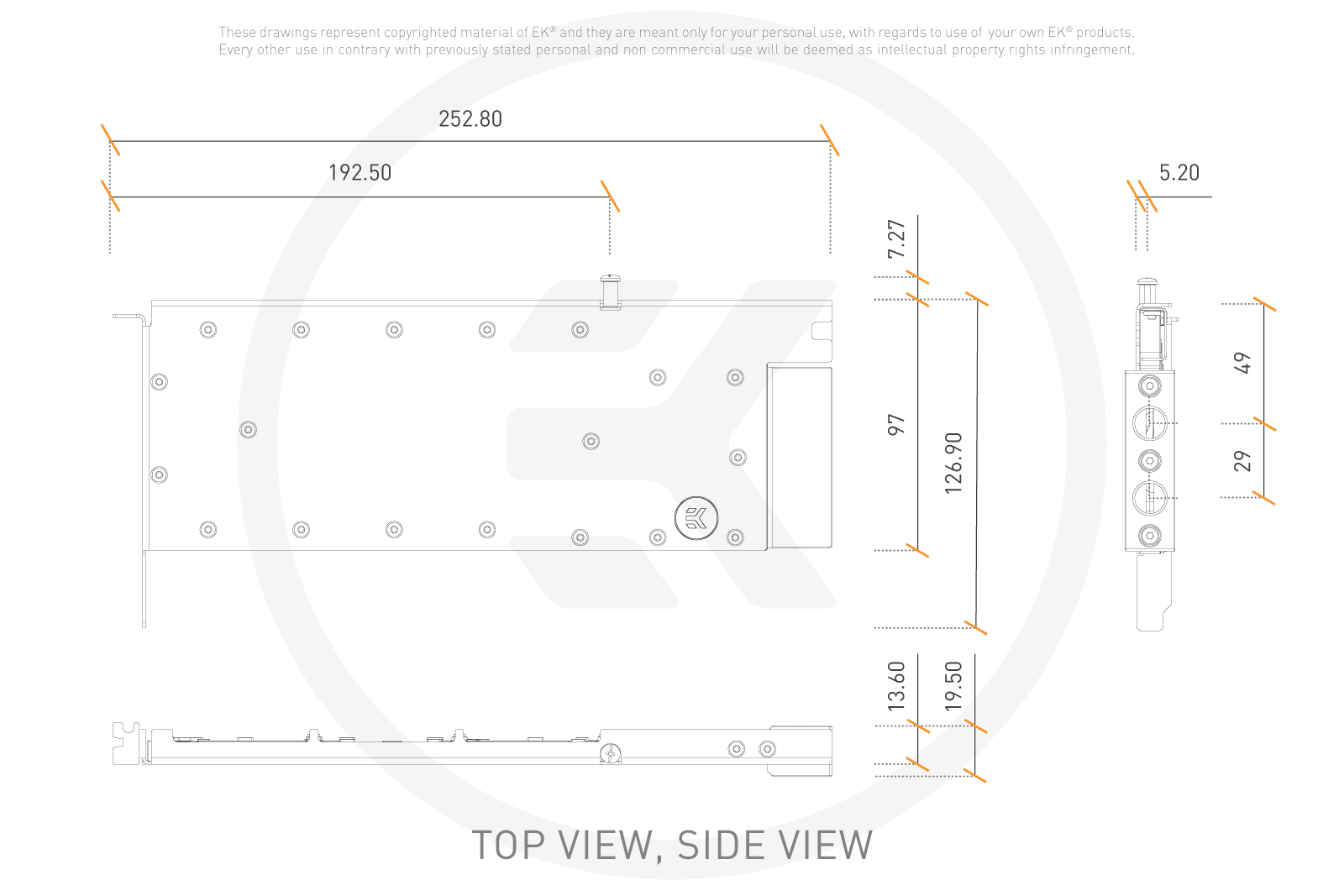 EK-PRO gpu water block for nvidia RTX A100 graphics accelerator