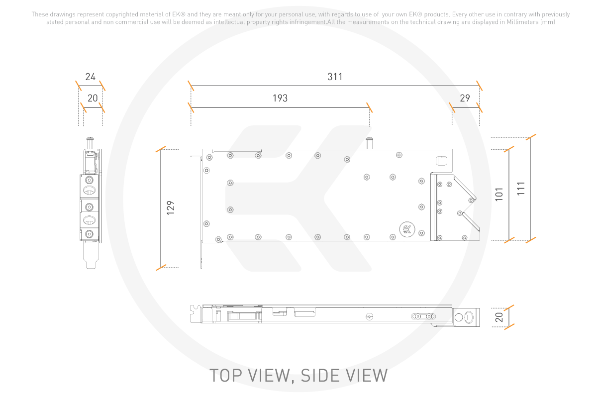 EK-Pro NVIDIA RTX A5000 Rack GPU water block